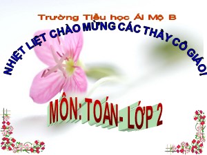 Bài giảng Toán Lớp 2 - Tuần 5: Hình chữ nhật, hình tứ giác - Trường Tiểu học Ái Mộ B