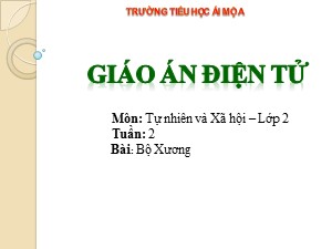Bài giảng Tự nhiên xã hội Khối 2 - Bài 2: Bộ xương - Trường Tiểu học Ái Mộ A