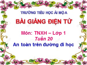 Bài giảng Tự nhiên xã hội Lớp 1 - Bài 20: An toàn trên đường đi học - Năm học 2018-2019 - Trường Tiểu học Ái Mộ A