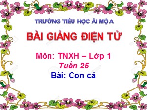 Bài giảng Tự nhiên xã hội Lớp 1 - Bài 25: Con gà - Năm học 2017-2018 - Trường Tiểu học Ái Mộ A