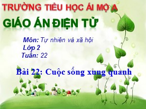 Bài giảng Tự nhiên xã hội Lớp 2 - Bài 22: Cuộc sống xung quanh - Năm học 2017-2018 - Trường Tiểu học Ái Mộ A