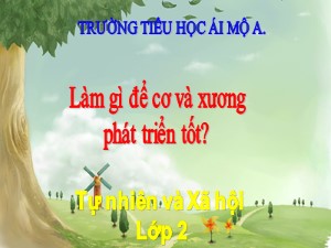 Bài giảng Tự nhiên xã hội Lớp 2 - Bài 4: Làm gì để cơ và xương phát triển tốt? - Trường Tiểu học Ái Mộ A