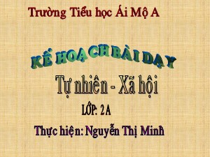 Bài giảng Tự nhiên xã hội Lớp 2 - Tuần 10: Ôn tập con người và sức khỏe - Nguyễn Thị Minh