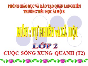 Bài giảng Tự nhiên xã hội Lớp 2 - Tuần 22: Cuộc sống xung quanh (Tiếp theo) - Năm học 2020-2021 - Trường Tiểu học Ái Mộ B