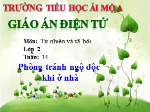 Bài giảng Tự nhiên xã hội Lớp 2 - Tuần14: Phòng tránh ngộ độc khi ở nhà - Năm học 2018-2019 - Trường Tiểu học Ái Mộ A