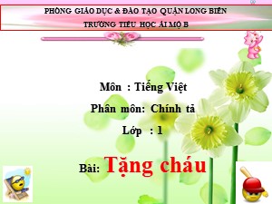 Bài giảng Chính tả Lớp 1 - Tuần 25: Tặng cháu - Trường Tiểu học Ái Mộ B