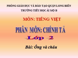 Bài giảng Chính tả Lớp 2 - Tuần 10: Ông và cháu - Năm học 2020-2021 - Trường Tiểu học Ái Mộ B