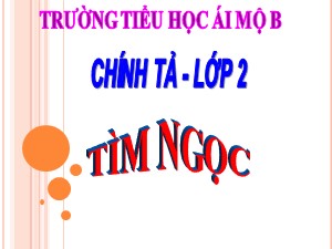 Bài giảng Chính tả Lớp 2 - Tuần 17: Tìm ngọc - Trường Tiểu học Ái Mộ B