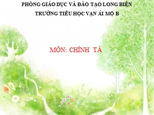 Bài giảng Chính tả Lớp 4 - Tuần 25: Nhớ viết Bài thơ về tiểu đội xe không kính - Trường Tiểu học Ái Mộ B