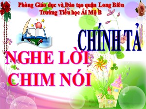 Bài giảng Chính tả Lớp 4 - Tuần 31: Nghe lời chim nói - Năm học 2020-2021 - Trường Tiểu học Ái Mộ B