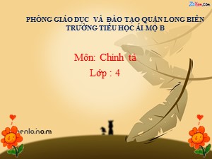 Bài giảng Chính tả Lớp 4 - Tuần 5: Những hạt thóc giống - Năm học 2020-2021 - Trường Tiểu học Ái Mộ B