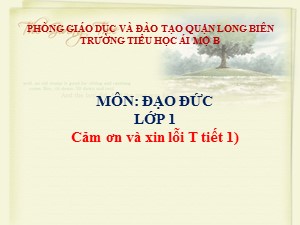 Bài giảng Đạo đức Lớp 1 - Tuần 26: Cảm ơn và xin lỗi (Tiết 1) - Năm học 2017-2018 - Trường Tiểu học Ái Mộ B