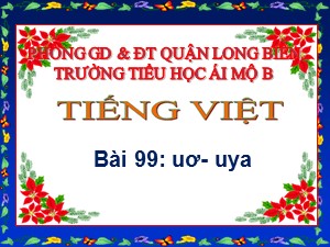 Bài giảng Học vần Lớp 1 - Bài 99: ươ-uay - Trường Tiểu học Ái Mộ B