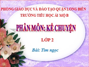 Bài giảng Kể chuyện Lớp 2 - Tuần 17: Tìm ngọc - Trường Tiểu học Ái Mộ B