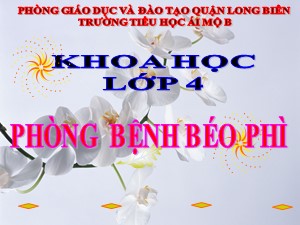 Bài giảng Khoa học Lớp 4 - Bài 13: Phòng bệnh béo phì - Năm học 2020-2021 - Trường Tiểu học Ái Mộ B