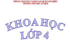 Bài giảng Khoa học Lớp 4 - Bài 37: Tại sao có gió? - Năm học 2020-2021 - Trường Tiểu học Ái Mộ B