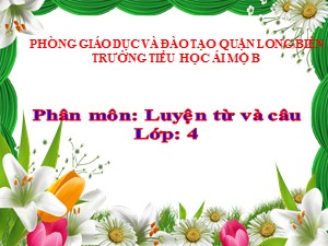 Bài giảng Luyện từ và câu Lớp 4 - Tuần 14: Luyện tập về câu hỏi - Năm học 2020-2021 - Trường Tiểu học Ái Mộ B