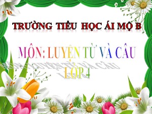 Bài giảng Luyện từ và câu Lớp 4 - Tuần 22: Chủ ngữ trong câu kể Ai thế nào? - Năm học 2020-2021 - Trường Tiểu học Ái Mộ B