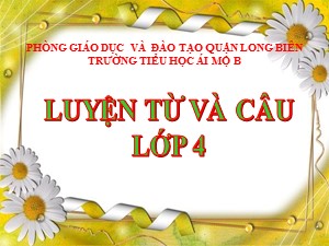 Bài giảng Luyện từ và câu Lớp 4 - Tuần 4: Từ ghép và tứ láy - Năm học 2020-2021- Trường Tiểu học Ái Mộ B