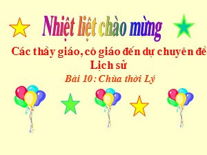 Bài giảng môn Lịch sử Lớp 4 - Bài 10: Chùa thời Lý