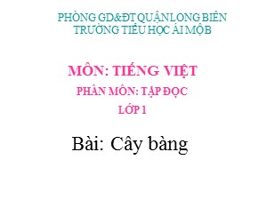 Bài giảng Tập đọc Lớp 1- Tuần 33: Cây bàng - Năm học 2020-2021 - Trường Tiểu học Ái Mộ B