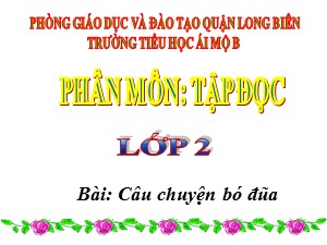 Bài giảng Tập đọc Lớp 2 - Tuần 14: Câu chuyện bó đũa - Trường Tiểu học Ái Mộ B