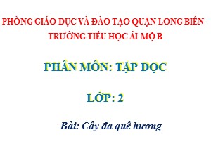 Bài giảng Tập đọc Lớp 2 - Tuần 29: Cây đa quê hương - Trường Tiểu học Ái Mộ B