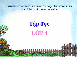 Bài giảng Tập đọc Lớp 4 - Tuần 11: Ông Trạng thả diều - Năm học 2020-2021 - Trường Tiểu học Ái Mộ B