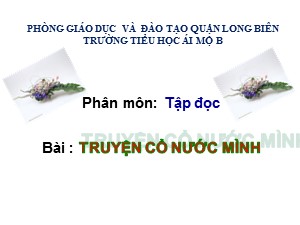 Bài giảng Tập đọc Lớp 4 - Tuần 2: Truyện cổ nước mình - Năm học 2020-2021 - Trường Tiểu học Ái Mộ B