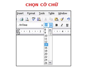 Bài giảng Tin học Lớp 4 - Chương 5, Bài 3: Cỡ chữ và phông chữ