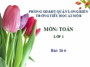 Bài giảng Toán Lớp 1 - Tuần 4: Số 6 - Trường Tiểu học Ái Mộ B