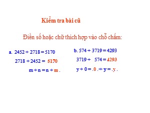 Bài giảng Toán Lớp 4 - Tuần 7: Biểu thức có chứa ba chữ