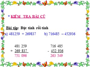 Bài giảng Toán Lớp 4 - Tuần 8: Nhân với số có một chữ số