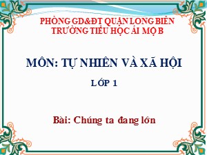 Bài giảng Tự nhiên và xã hội Lớp 1 - Tuần 2: Chúng ta đang lớn - Trường Tiểu học Ái Mộ B