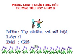 Bài giảng Tự nhiên và xã hội Lớp 1 - Tuần 32: Gió - Trường Tiểu học Ái Mộ B