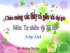 Bài giảng Tự nhiên xã hội Lớp 2 - Bài 8: Ăn uống sạch sẽ - Năm học 2020-2021 - Hoàng Thị Lộc