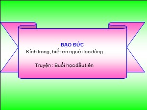 Bài giảng Đạo đức Lớp 4 - Tuần 19: Kính trọng, biết ơn người lao động - Năm học 2020-2021