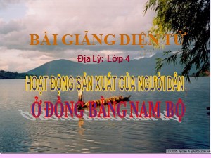 Bài giảng Địa lí Lớp 4 - Bài 19: Hoạt động sản xuất của người dân ở đồng bằng Nam Bộ - Năm học 2017-2018