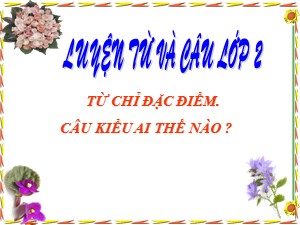 Bài giảng Luyện từ và câu Khối 2 - Tuần 15: Từ chỉ đặc điểm. Câu kiểu Ai thế nào?