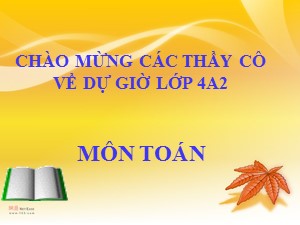 Bài giảng môn Toán Lớp 4 - Tuần 8: Tìm hai số khi biết tổng và hiệu của hai số đó