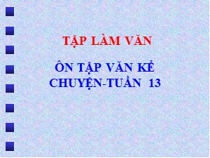 Bài giảng Tập làm văn Khối 4 - Tuần 13: Ôn tập văn kể chuyện - Năm học 2020-2021