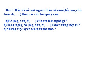 Bài giảng Tập làm văn Lớp 2 - Tuần 34: Tả ngắn về người thân - Năm học 2019-2020