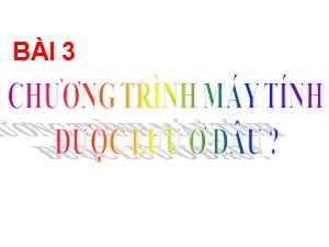 Bài giảng Tin học Lớp 4 - Chương 1, Bài 2: Chương trình máy tính được lưu ở đâu? - Lê Thị Nhung