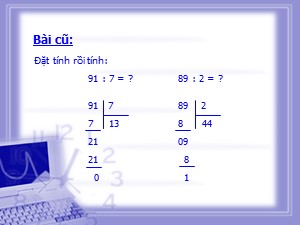 Bài giảng Toán Khối 3 - Tuần 14: Chia số có hai chữ số cho số có một chữ số