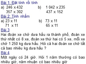 Bài giảng Toán Lớp 4 - Tuần 13: Nhân với số có ba chữ số (Tiết 2) - Năm học 2020-2021 - Trường Tiểu học Ngọc Thụy