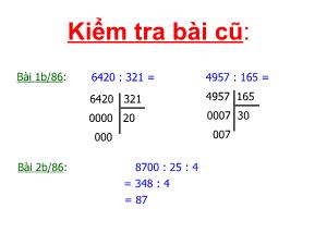 Bài giảng Toán Lớp 4 - Tuần 16: Luyện tập trang 87 - Năm học 2020-2021 - Trường Tiểu học Ngọc Thụy