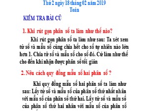 Bài giảng Toán Lớp 4 - Tuần 22: Luyện tập chung trang 118 - Năm học 2018-2019