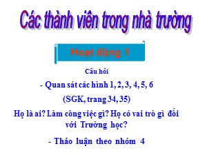 Bài giảng Tự nhiên xã hội Khối 2 - Tuần 16: Các thành viên trong nhà trường