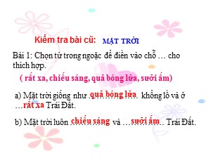 Bài giảng Tự nhiên xã hội Lớp 2 - Tuần 32: Mặt trời và phương hướng - Năm học 2019-2020