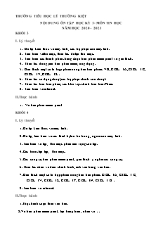 Đề cương ôn học kì I Tin học Lớp 3,4,5 - Năm học 2020-2021 - Trần Minh Tiến